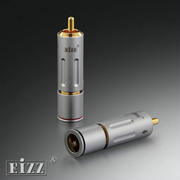 EIZZ纯铜镀真金RCA信号线插头音频莲花插头可调整锁紧力度EZ-204