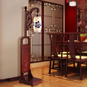 中式落地灯客厅茶几仿古典实，木艺卧室书房，陶瓷个性中式立式台灯具