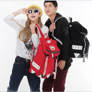 木村中学生女旅游双肩包个性韩版背包男时尚情侣旅行包男帆布背包