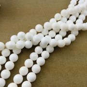 天然白贝壳圆珠半成品串珠散珠子 DIY手工饰品配件材料散珠配件