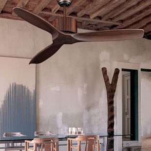 复古吊扇无灯风扇灯餐厅客厅带灯仿古典中式电风扇中式家用实木