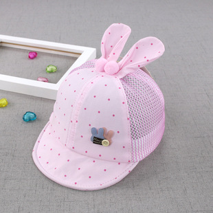 可调节夏天帽子1-2岁3岁鸭舌帽，透夏季女婴儿，0-1岁半男女宝宝网帽
