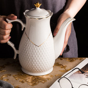 陶瓷欧式冷水壶凉水壶  家用中大号耐热大容量过滤单壶咖啡壶茶壶