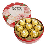 费列罗甜蜜喜糖费列罗榛果(罗榛果)威化巧克力圆形，铁盒装6粒8粒礼盒装