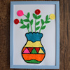 益智儿童手工DIY创意材料包毛线贴画趣味亲子手工贴画 彩色花瓶A4