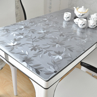 加厚pvc餐桌布防水防油耐高温免洗茶几垫塑料，桌布透明磨砂水晶板
