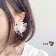 豆记日本设计师手工，制作纱织天使翅膀，耳钉耳坠(现)