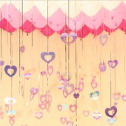 情人节气球网红雨丝亮片浪漫求婚心形片状喜庆装饰吊坠垂坠装饰品