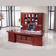 办公家具大班台老板桌椅组合总裁桌经理主管办公桌贴实木皮烤漆