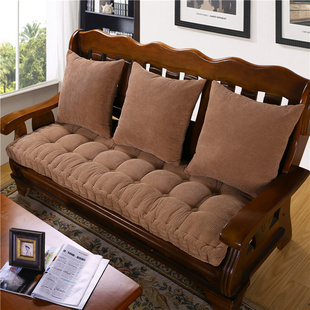 木头沙发中式红实木沙发垫，冬季加厚防滑坐垫，三人座通用飘窗垫订做