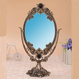 欧式金属镜子台式大号双面，化妆镜复古公主高清梳妆镜alina品牌镜