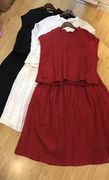 外贸出口日本 p+原单纯麻森女系短袖上衣半裙两件套装　三色