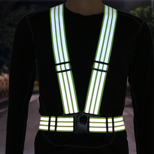 反光背带背心弹力骑行运动施工桔红色马甲荧光，绿衣夜间安全工作服