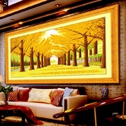 精准印花蒙娜丽莎十字绣黄金满地全景2米 2.5米 客厅风景刺绣大画