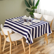 地中海条纹餐桌布餐垫，可黑白红白，条纹桌布帆布甜品台布盖布
