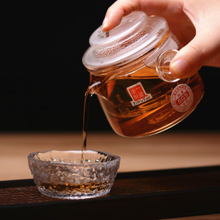 一屋窑耐热玻璃手抓壶盖碗加厚泡，茶壶带过滤网小容量家用功夫茶具
