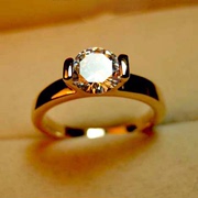 1件婚礼新娘婚戒钻戒韩国18K镀玫瑰金克拉仿真钻石戒指女