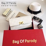 香港Bag Of Parody恶搞铆钉手包宴会包印花包铆钉包女包包