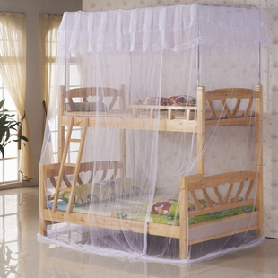 蚊帐上下铺高低床子母床连体通用加密雪纺不锈钢加厚免安装可订做
