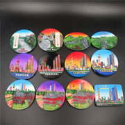 中国树脂冰箱贴磁铁上海北京风景立体磁性，出国豫园长城外滩