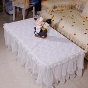 田园防尘罩茶几套布艺盖布餐桌床头柜蕾丝盖布茶几桌布罩定制