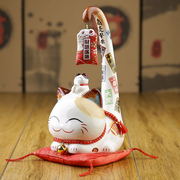 招财猫摆件正版金石工坊，大号日本陶瓷储蓄罐，存钱罐开业创意