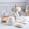 创意下午茶咖啡杯组合简约陶瓷欧式小奢华套装杯碟套具带杯架托盘
