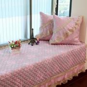 飘窗垫窗台垫粉色榻榻米垫子欧式卧室毯落地窗垫防滑盖布抱枕