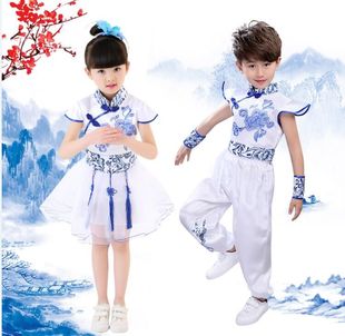 少儿大合唱服装男女童青花瓷表演服幼儿诗词表演六一儿童节舞蹈服