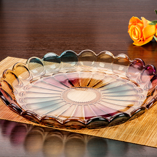 欧式大号琉璃水果盘客厅，水晶玻璃水果托盘，家用茶几零食盘糖果盘子