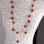 项链女长款韩国时尚多层珍珠挂链夏季简约气质百搭装饰挂件配饰品