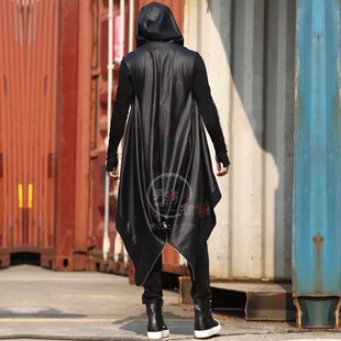 韩版发型师黑暗系列潮男装秋装非主流个性服披肩斗篷长款外套披风