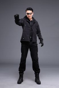 跨境货源TAD鲨鱼皮软壳冲锋衣套装男士保暖透气三合一风衣2件套