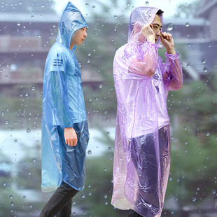 一次性雨衣加厚户外旅行徒步登山成人儿童便携男透明旅游防水雨披