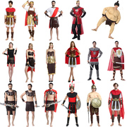 万圣节古罗马武士服希腊凯撒成人，男女cosplay演出斯巴达武士服装