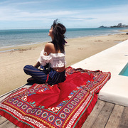 波西米亚棉麻围巾女超大旅游沙滩巾防晒丝巾，民族风披肩空调房外搭