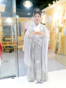 独家设计绣花裙银丝，雪纺中衣大袖襦裙3件套女装汉服量身定制