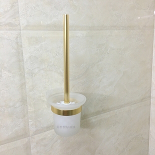 免打孔金色马桶刷套装 一体成型 卫浴置物架卫生间架子厕所清洁刷