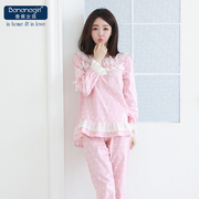 Bananagirl韩版睡衣女纯棉长袖卡通可爱女套可外穿家居服