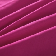 简约活性印染全棉纯玫红色四件套单色素色被套床单纯棉高支密床品