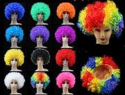 彩色爆炸头假发colorrun球迷，头套假发彩虹跑粉彩，跑粉假发套