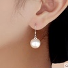 纯银925耳钉白色贝珍珠，耳坠日韩国版耳环女简约清新耳饰潮品