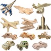 木制3D立体拼图 儿童益智DIY玩具手工木质汽车飞机仿真小模型迷你