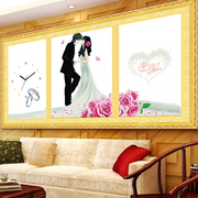 十字绣钟表线绣印花十字绣幸福的约定客厅，卧室大幅系列品牌