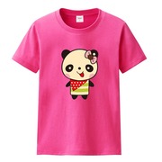 男童女童夏装短袖t恤中大童，可爱小熊猫上衣，女孩时尚纯棉半袖