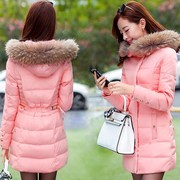 反季棉衣女中长款韩版修身羽绒棉服加厚时尚，棉袄学生冬装外套
