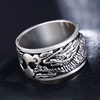 天使之愿泰银925银复古银戒指环，宽戒指龙可转动戒指戒指男戒指