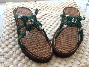 夏季民族风女鞋凉鞋，坡跟休闲鞋纯手工编织