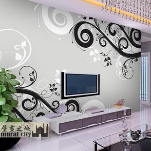 大型壁画简约现代抽象流动线条墙纸壁纸酒店客厅电视沙发背景墙