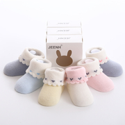 新生儿袜子春秋冬季0-3-6个月婴儿纯棉男女童宝宝1-3岁松口中筒袜